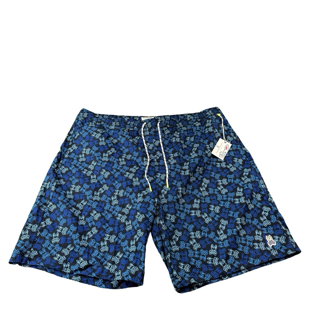 Psycho Bunny AOP Blue Mesh Lined Swimtrunk Size 3XLT NEW